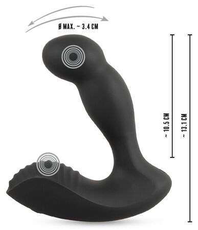 Черный вибростимулятор простаты RC Prostate Massager - 13,1 см.